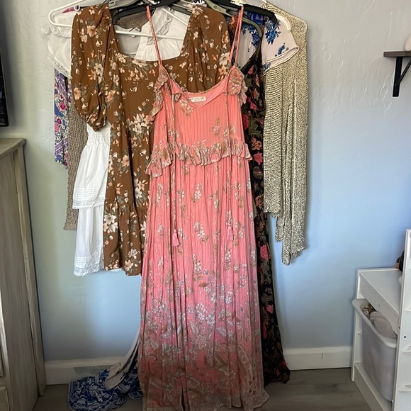 Spell and the gypsy midi maxi strappy Hendrix lurex sun dress ruffle boho - Picture 6 of 16